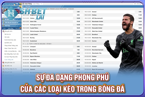 Sự đa dạng phong phú của các loại kèo trong bóng đá